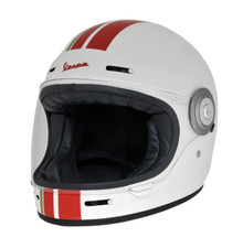 Casque Intégral Original Vespa Racing Sixties - Fibre De Vitre - Blanc
