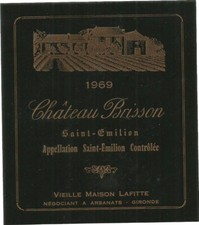 1969 Chateau Brisson Label. Saint Emilion.