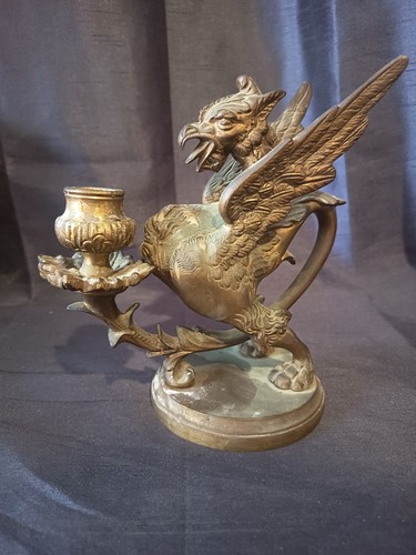Ancien bougeoir bronze - ancien,