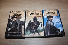 WALT DISNEY ZORRO 3 cassettes K7 VHS  SECAM 3 épisodes noir et blanc serie TV