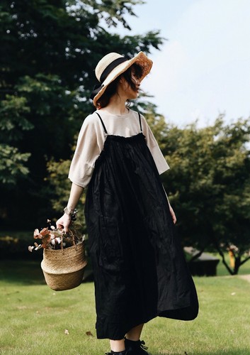 Robe bretelle tablier - , ample