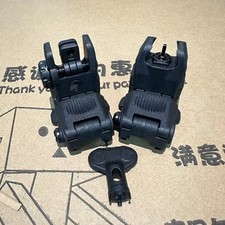 NEW Gen II Flip Up Sights Front & Rear Black Polymer 20mm Picatinny Scope Mount