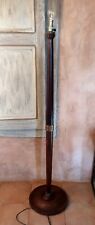 Art Deco Wood and Copper Red 150cm Floor Lamp Stand 1930's
