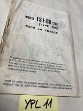 Yamaha FS1-DX 599 1978 supplément catalogue pièces détachées parts list FS1 DX