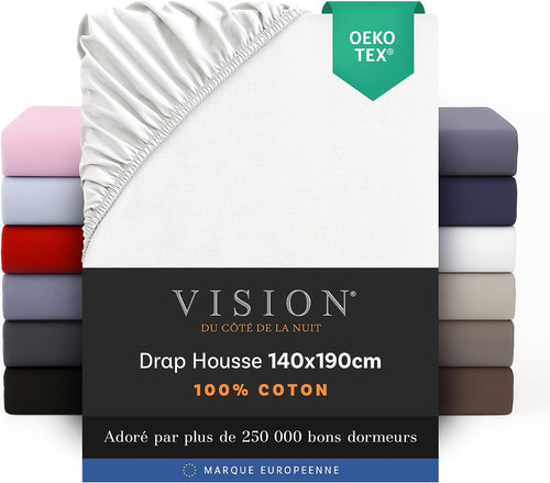 Drap housse 100 coton - -, lit