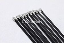 10 colliers NOIR 35cm inox pour bande thermique echappement isolant collecteur