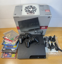 Pack Console Sony PS3 Slim CECH-3004B 320GO Jeux/Manettes/Carton Cadeau Noel TBE