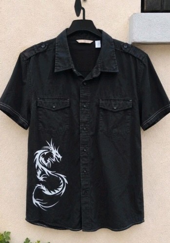 Chemise homme noire col
