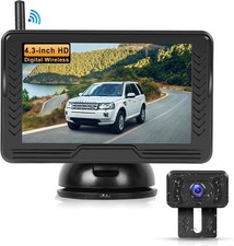 VECHTEL Caméra de Recul sans Fil 1080P, Kit Moniteur IPS de 4,3 Pouces