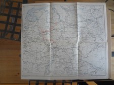 Ancienne Carte Réseau chemins de fer Etats d'Allemagne 1863 - France Est NL & B