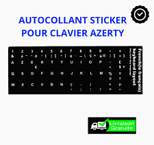 Stickers Autocollants pour Clavier AZERTY Français  Fond noir  pour PC  Bureau