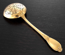 TIRBOUR : Rare Cuillère à Sucre en Argent massif Vermeil Art Nouveau CYCLAMEN