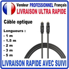 CABLE OPTIQUE AUDIO NUMERIQUE DIGITAL TOSLINK  FIBRE OPTIQUE MÂLE MÂLE