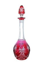 RED CRYSTAL VODKA SAKE LIQUEUR CARAFE CARAFE CARAFON SIZE AL ST LAMBERT