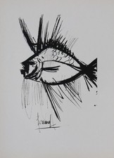 Bernard Buffet: The Fish, Original Signed Engraving