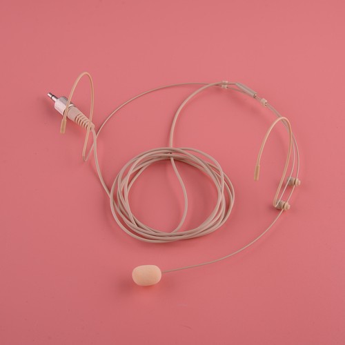 Beige double earhook headset - beige,
