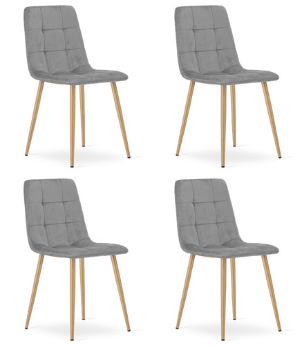 Chaise kara velours gris - chaise,
