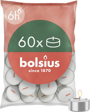 Lot de 60 Bougies Chauffe-Plat Blanches - Cire Végétale - 6h Durée de Combustion