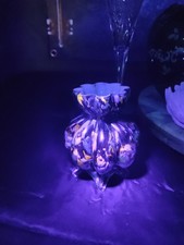 Art Deco Franz Welz Bohemian Spatterware Art Glass Footed Vase UV Reactivity 
