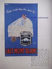 ADVERTISEMENT MONT BLANC MILK BABY BABY CRIB DRAWING ORAI SIGN 1930 FRENCH AD