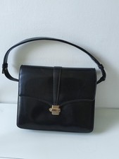 VINTAGE SAC A MAIN NOIR CUIR