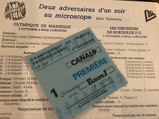 Ticket )) GIRONDINS BORDEAUX V MARSEILLE OM * Saison 1985/86
