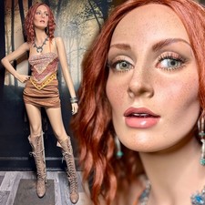 HINDSGAUL Vintage 70s Realistic Full Female Mannequin Freckles & Teeth Woman 80s