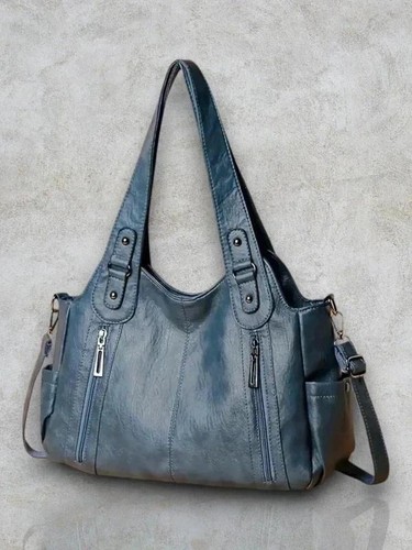 Sac rétro bleu similicuir