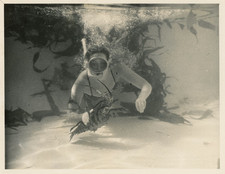 Scuba Diving, 1958 Vintage Silver Print 17x22 Circa 1958