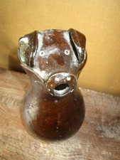 Pichet cochon en terre cuite vernissée ancien / terre de Nehou (50)