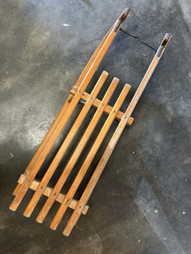 Luge bois déco ancienne - bois,