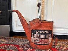 1940s Mobil Oil Steel Advertising gas station watering can Hydrotone goose neck