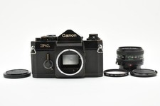 Canon F-1 Black + New FD 50mm f/1.8 Lens Film Camera Set Tested Working Japan