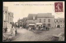 CPA Guer, Place du Marché aux