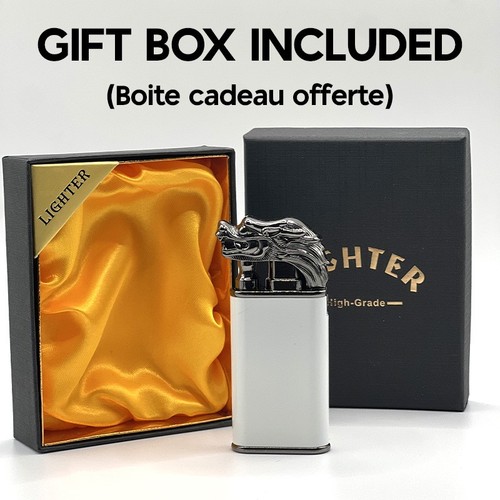 Briquet dragon blanc noir - &,