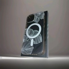 (In Box) Encased Phone Cover/Case - Clear/White with Leafy Design 