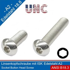 5/16-18 UNC Stainless Steel A2 Cylindrical Head Screw With Hedgehog