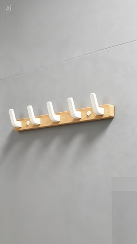 Porte manteau mural bois - porte-manteau, blanc