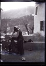 SPAIN wheel spinning old craft c1900, NEGATIVE photo glass plate VR8L2