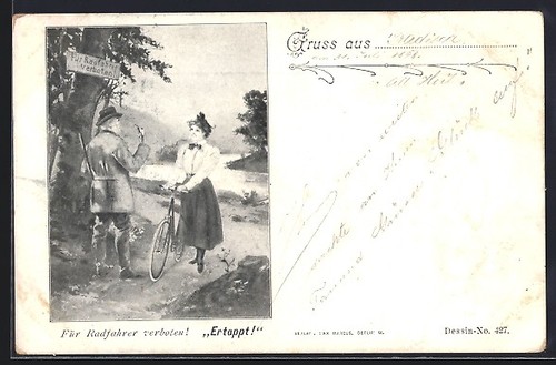 Carte postale dame fait - carte,