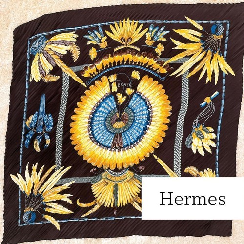Foulard soie plissé hermes - en,