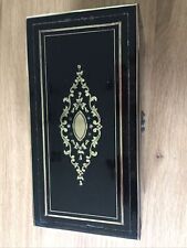 Tea box marquetry ball napoleon iii ebony wood blackened wood