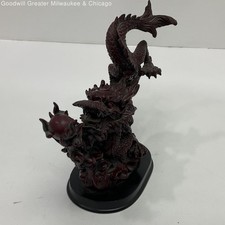 Chinese Dark Red Resin Dragon Statue