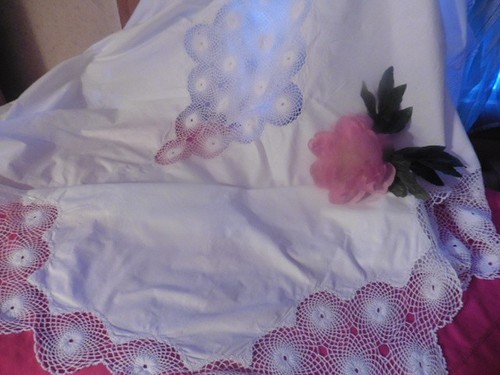 Ancienne nappe coton blanc - ancienne,