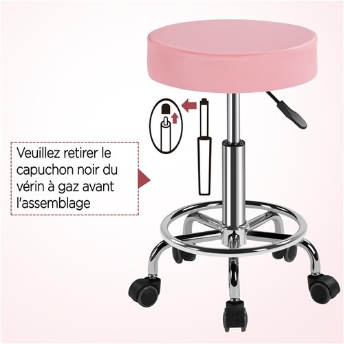 Tabouret rond roulettes en - rond, à