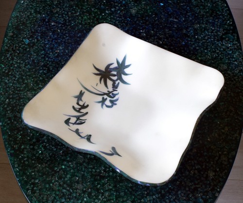 Grand plat opaline par - plat,