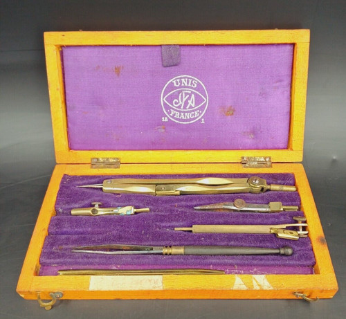 Coffret ancien boite compas - coffret, de