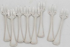 Christofle América, 8 Silver Metal Oyster Forks, Excellent Condition.