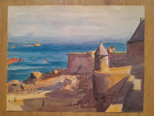 Peinture ancienne marine bord - peinture,