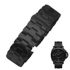 Bracelet Noir pour Panerai Luminor, Marina en Acier Inoxydable DLC/PVD 24mm